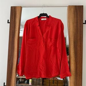 Sandro Silk Red Blouse